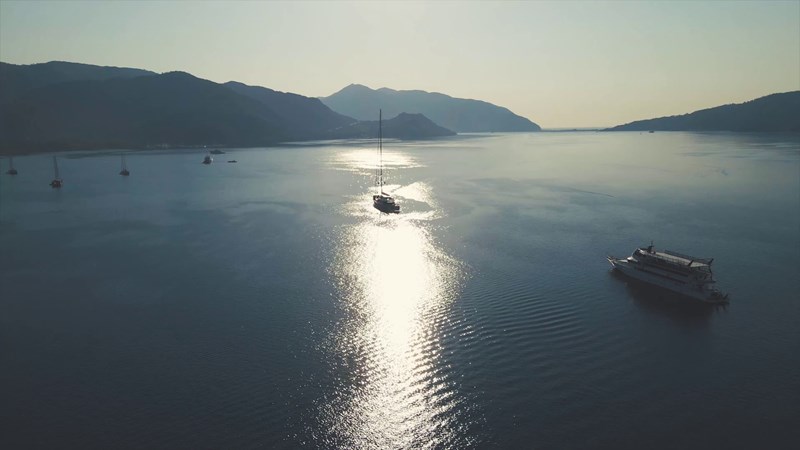 Marmaris manzarası ile kısa bir drone videosu